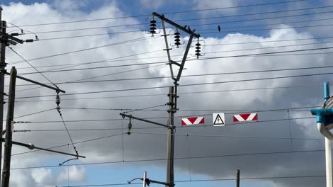 railway pylons and powerlines in cape town, south africa