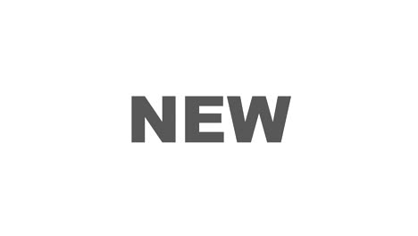 the word new on a white background with the effect of movement and cutting letters
