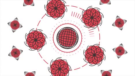 red and black floral geometric pattern