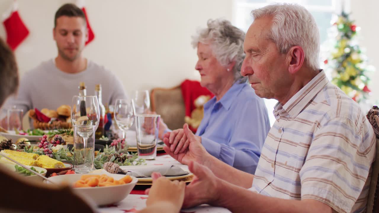 Caucasian Family Having Christmas Dinner Free Stock Video Footage Download  Clips