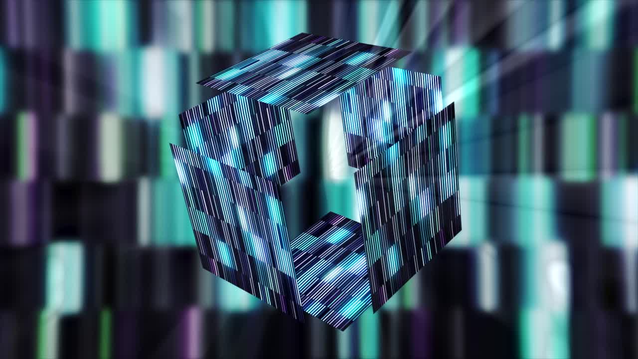 Glowing Digital Cube