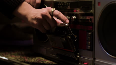 closeup of vintage stereo