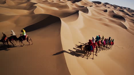 camel caravan in the desert