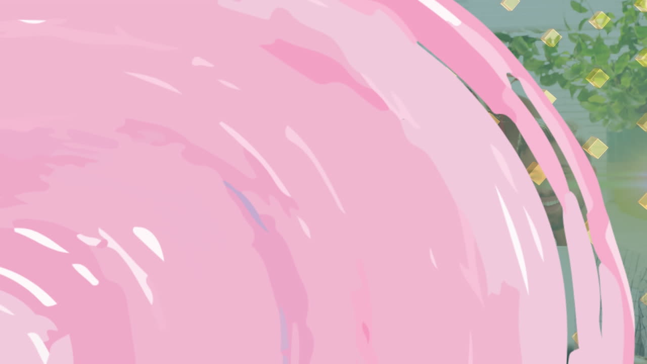 animación de forma rosa sobre el hombre caucásico.