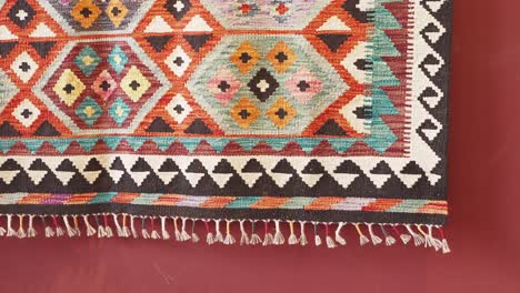 colorful turkish rug with geometric pattern