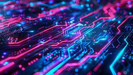 Abstract Glowing Circuit Board Background