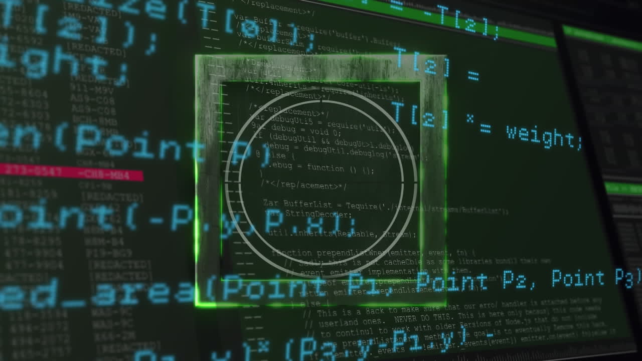 Animation of scope scanning and data processing over grid