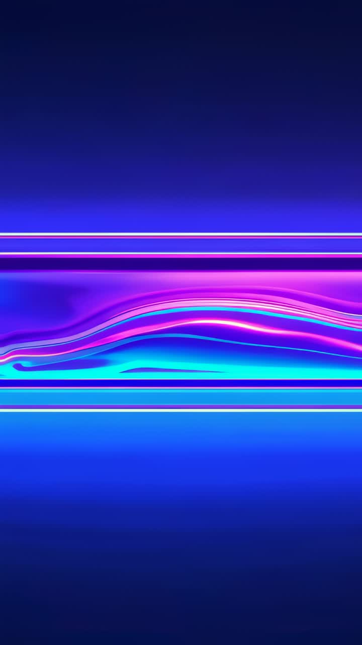Vertical video: Starting loop for wallpaper, neon ribbon waving on vertical canvas, lines pulsing