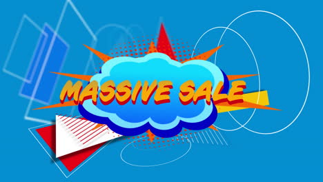 gráfico de venta masiva en una pancarta en forma de nube