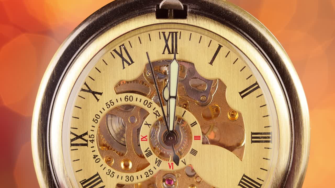 Retro style clock Christmas or New Year abstract background