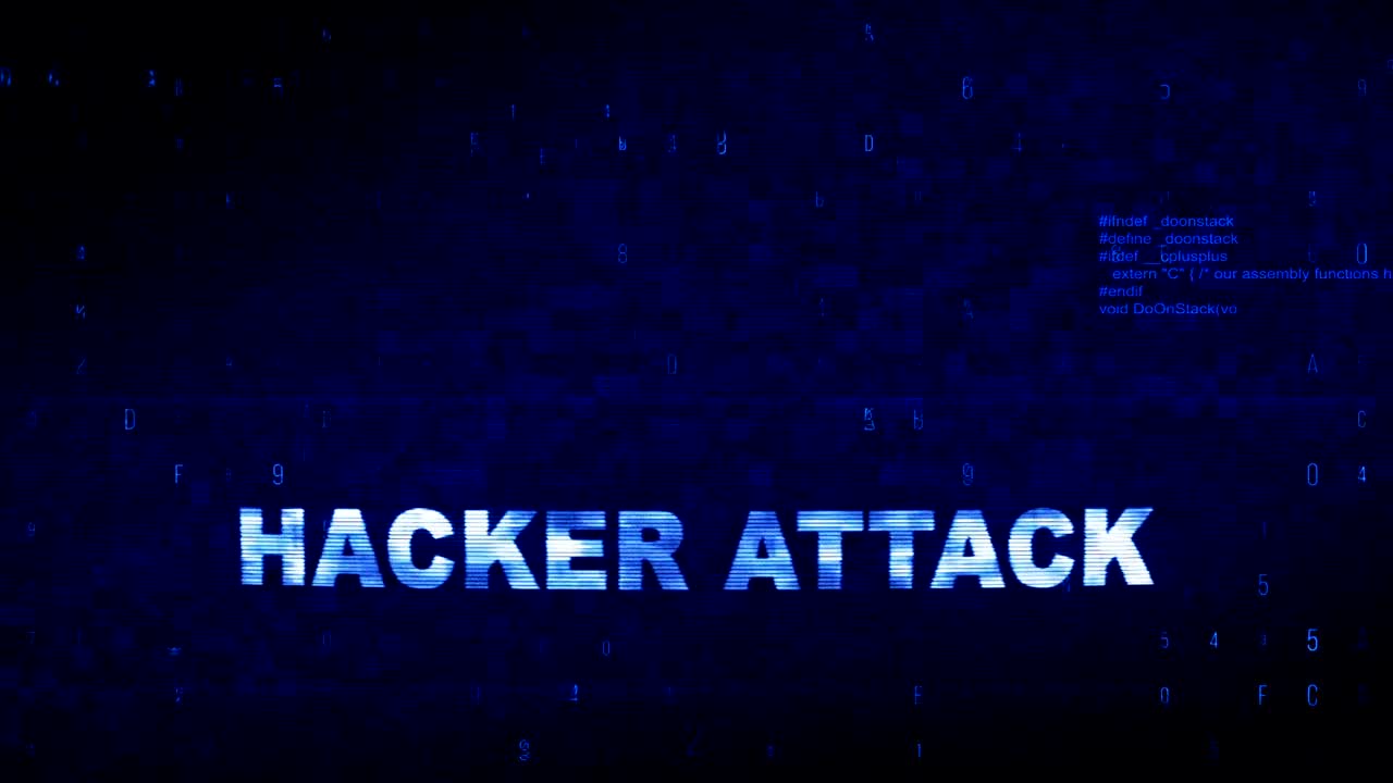 Hacker Attack Text Digital Noise Twitch Glitch Distortion Effect Error Loop Animation.