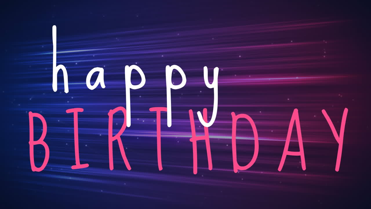 su animación de cumpleaños con telón de fondo colorido