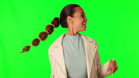 green screen, hand pointing