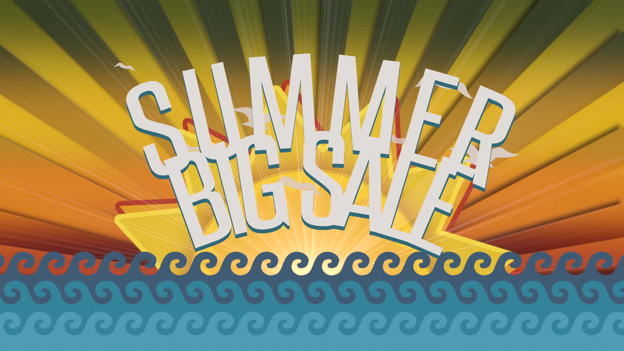 바다의 파도에 파리 새와 태양 광선으로 여름 큰 판매