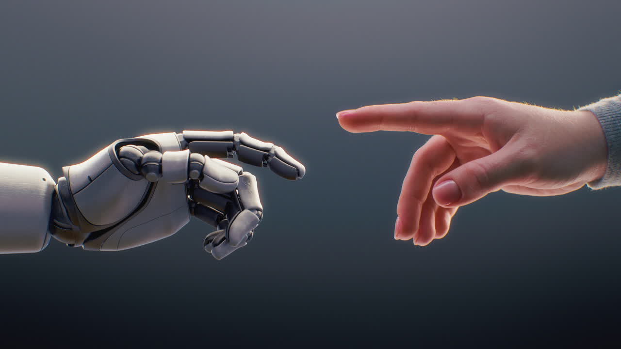 visualization of Hightech Humanoid Robot Showing Popping up Robotic Inscription in Digital Visualization of Hightech Humanoid Robot Showing Popping up Robotic Inscription in Digital Cyberspace Creative and Futuristic Artificial Intelligence Technology Concept Visual Effects Animation