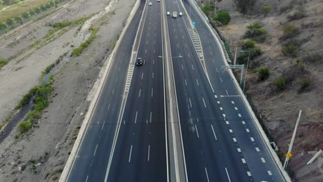 Aerial View of a Highway with Cars