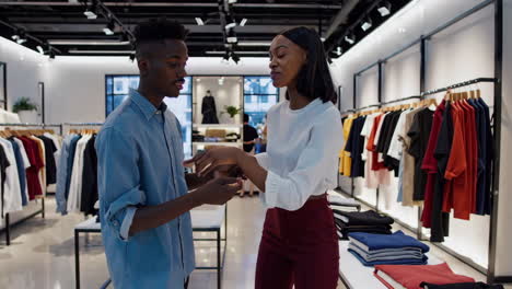 couple shopping in a fashion store