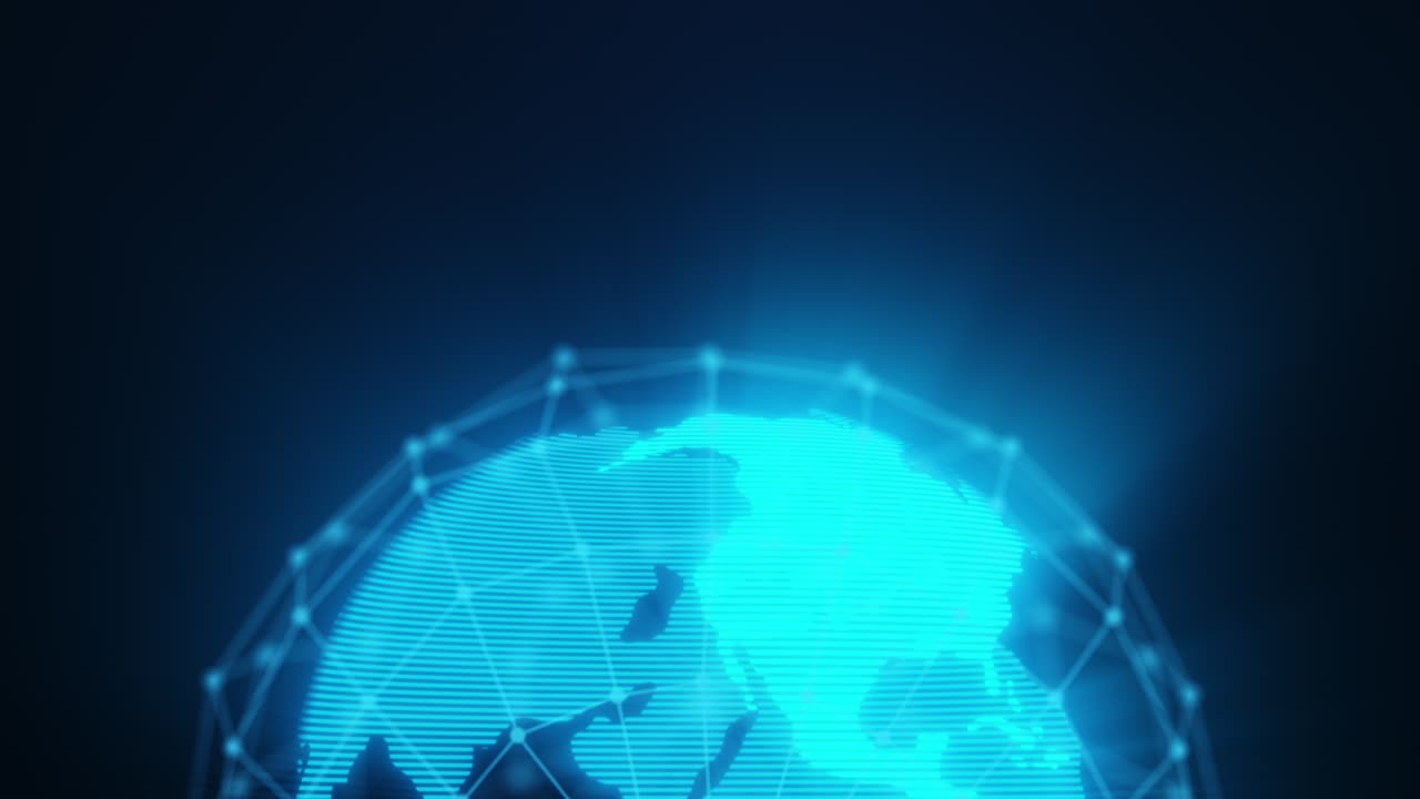 Global network animation concept conveying the digital age and global connectivity computer
