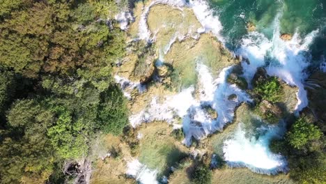 beautiful waterfall, top sky view