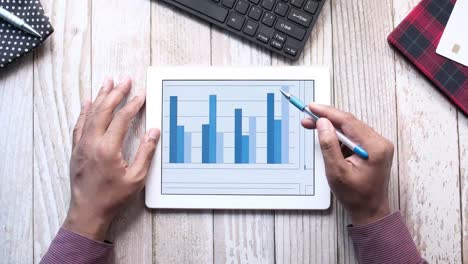 persona analizando datos en una tableta