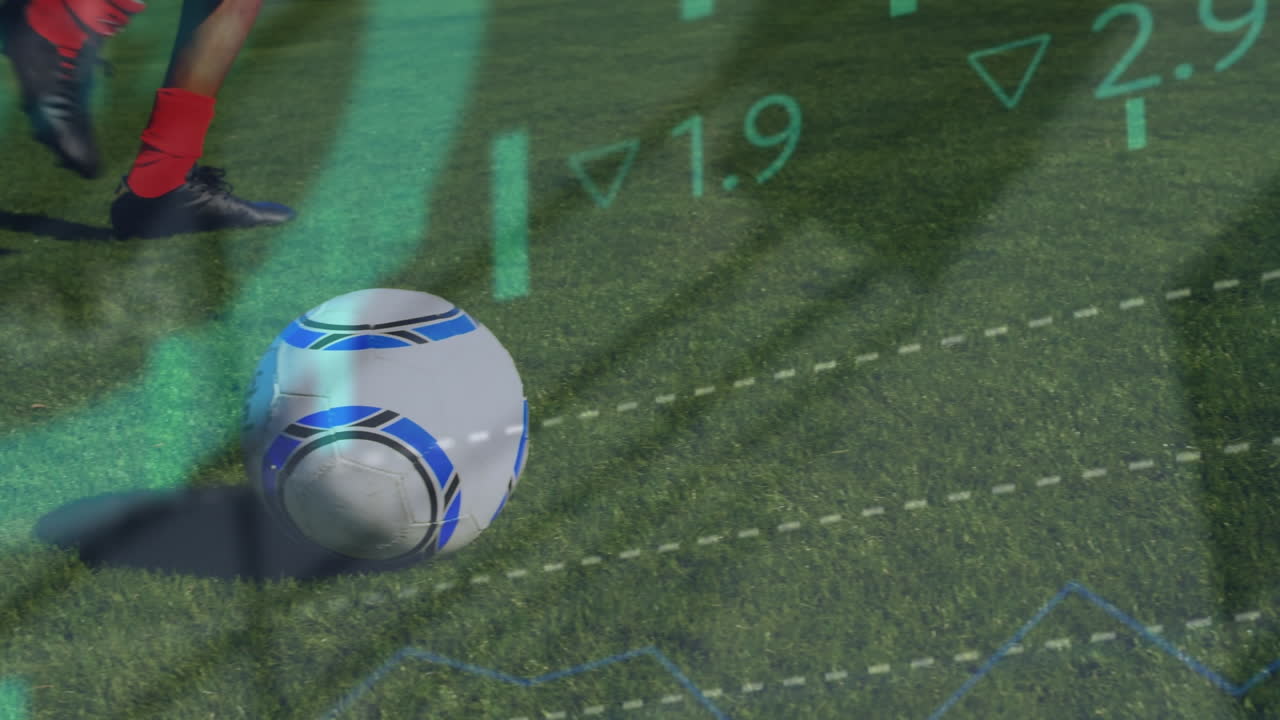 데이터 처리를 통해 백인 남성 축구 선수의 애니메이션