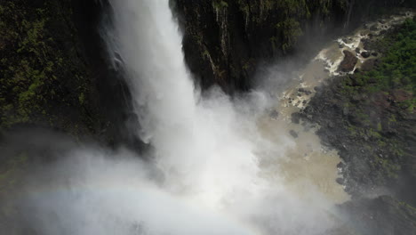 aerial view of wallaman falls, natural landmark of queensland, australia, unesco world heritage site