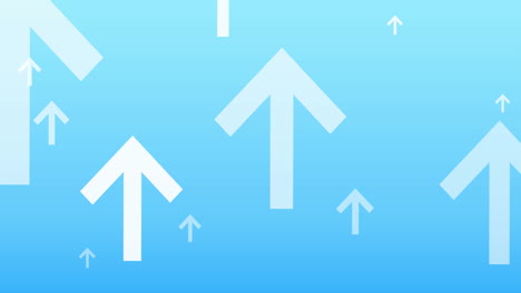 animation of multiple white arrows pointing up on blue background