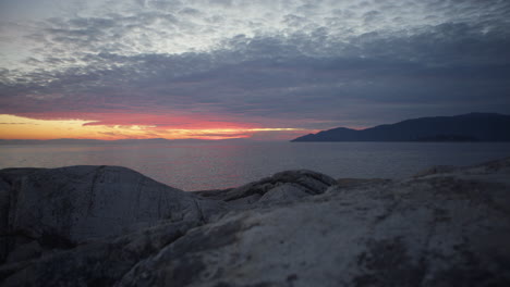 the end of the sunset at light house park in vancouver