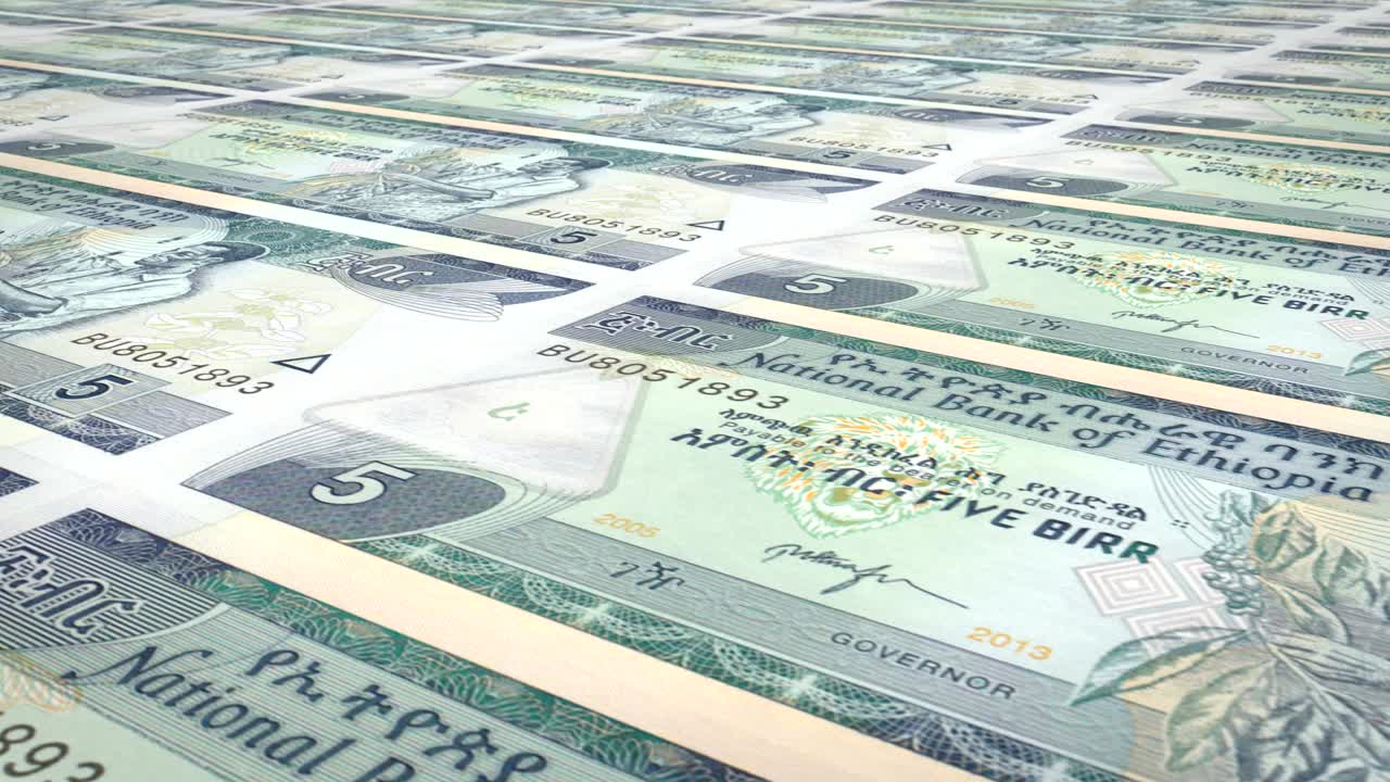 에티오피아의 5 비르 지폐: 롤링, 현금, 루프