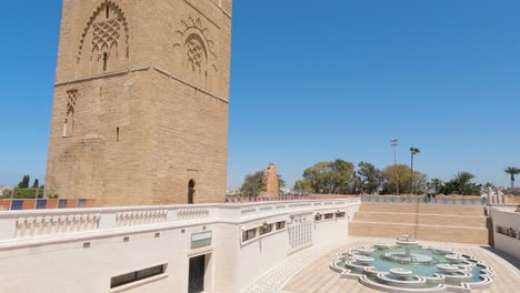 panoramic view of hassan tower, rabat, morocco with intricate architecture