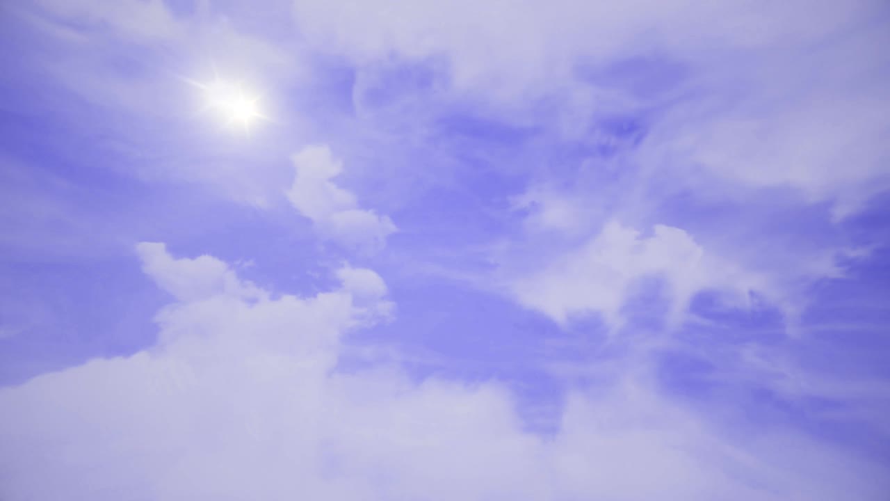 полет над облаками, анимация с циклом. красивое небо с облаками