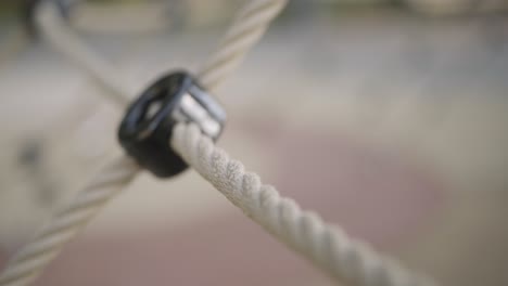 close-up of playground climbing ropes