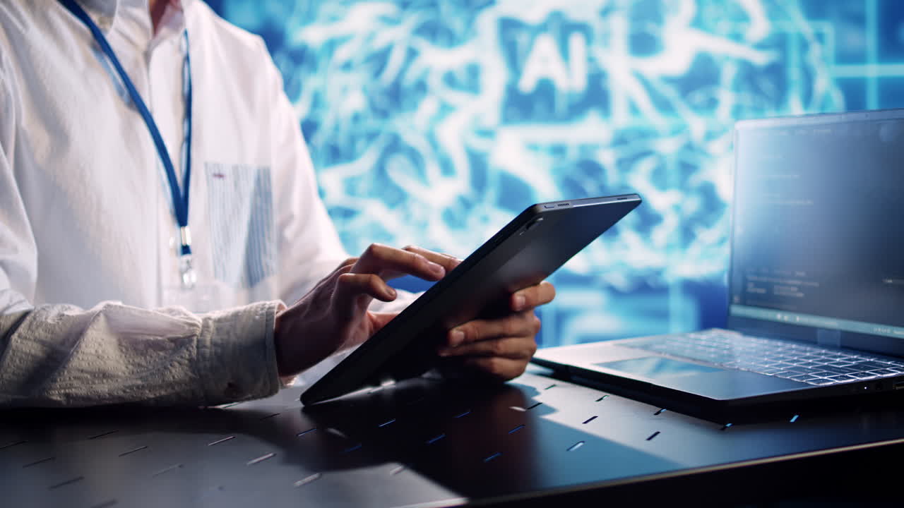 un programador ejecuta código en el centro de datos.