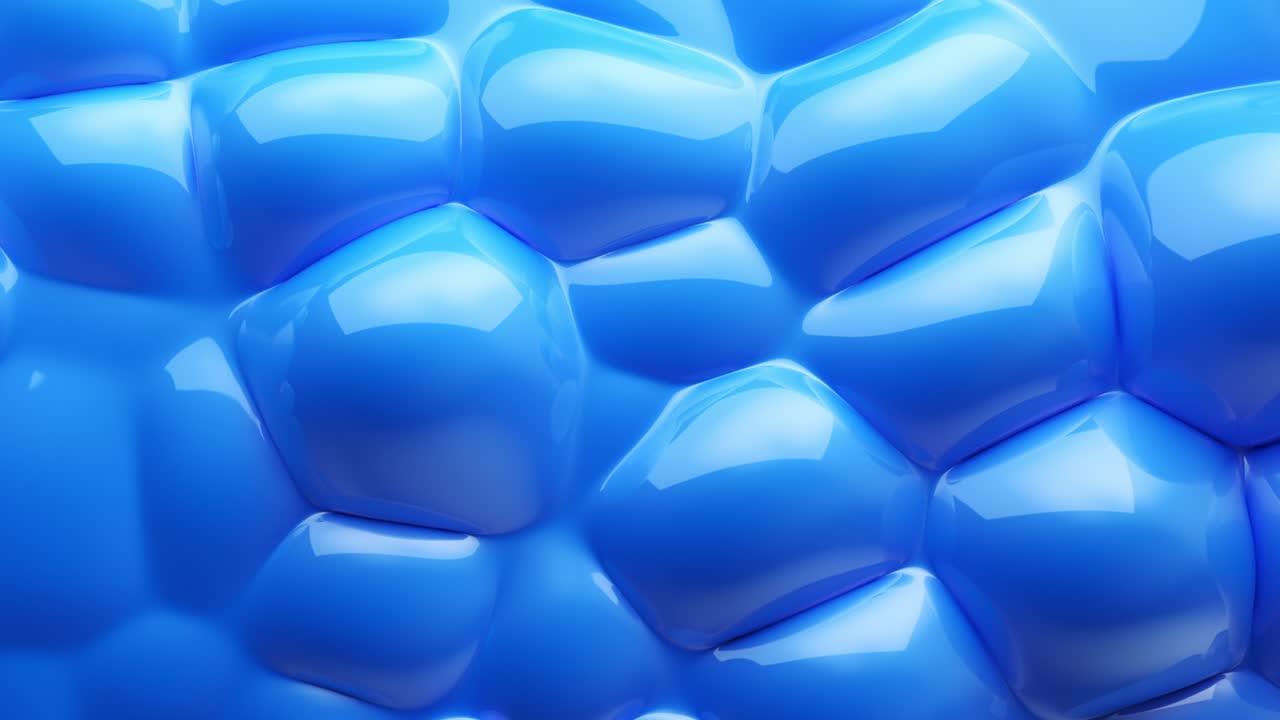 파란색의 3d 애니메이션 구조, 혼란스러운 반이는 구 모양, 모션, 원활한 루프