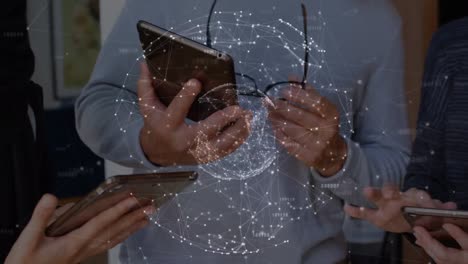 animation of network of connections over diverse people using electronic devices