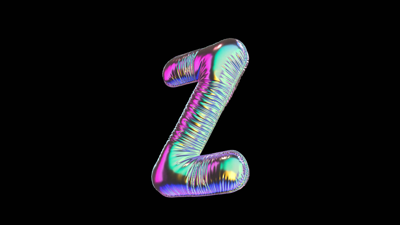 Palloncino animato a forma di lettera Z in lamina iridescente rotante