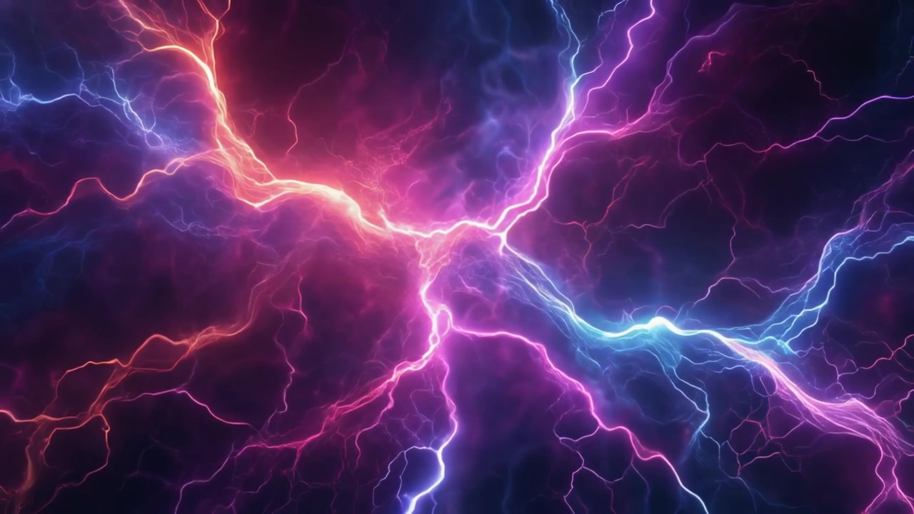 Sfondo astratto di fulmini elettrici luminosi