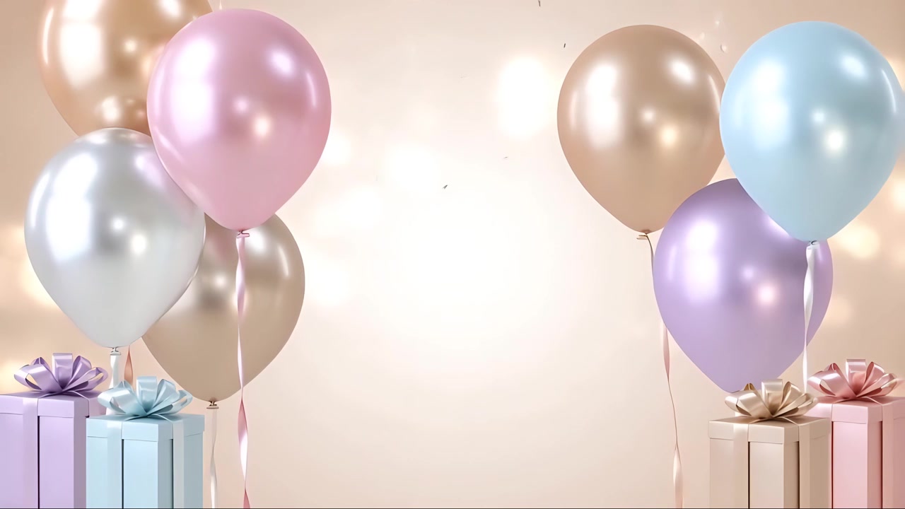Sfondo di compleanno con palloncini 4K