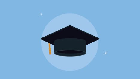 graduation hat accessory education animation