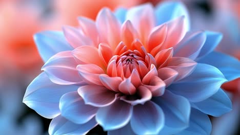 beautiful pink and blue flower in bloom. a vibrant flower displays intricate petals in shades of pink and blue, surrounded by a soft, blurred background.