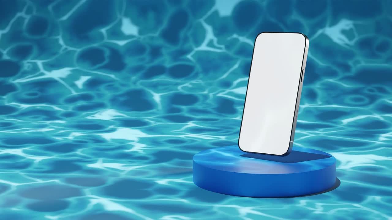 전자 상거래 판매를 위해 색과 검은색 디스플레이를 가진 스마트폰의 현대적인 새로운 모델 액체 배경의 할인