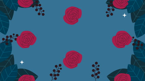 beautifull roses flowers garden pattern animation