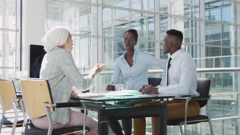 young business people meeting in a modern office