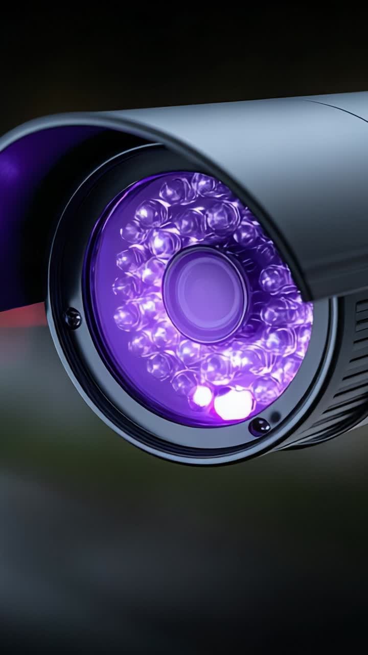 High-Tech Security Camera Lens with Infrared LED Technology for Enhanced Surveillance and Night Vision Capabilities