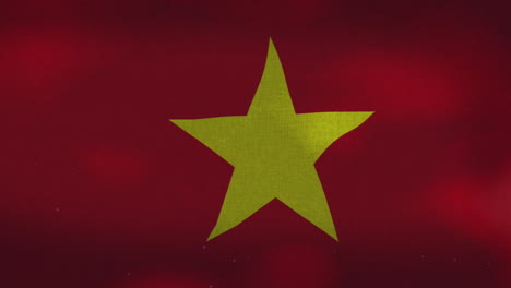 the vietnam national waving flag