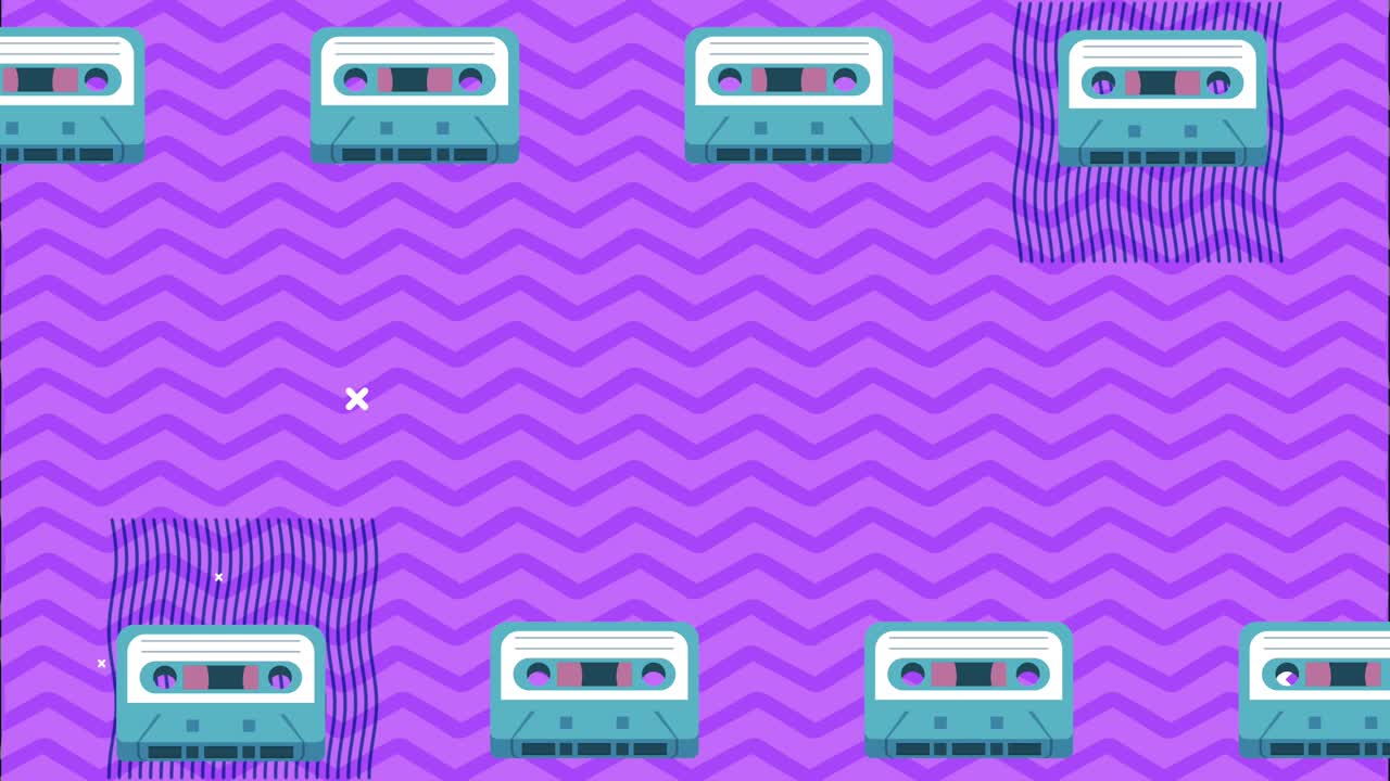 카세트 레코드 프레임 멤피스 레트로 스타일 배경