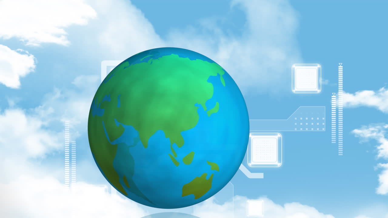 연결 네트워크와 글로브의 애니메이션