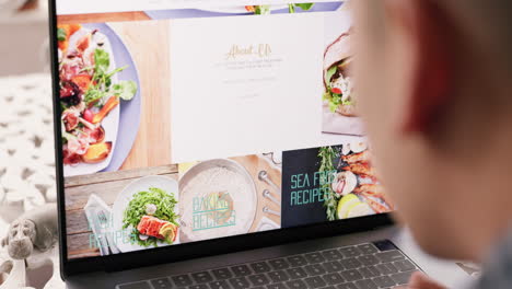 restaurante, diseño web y sitio web de comida por computadora