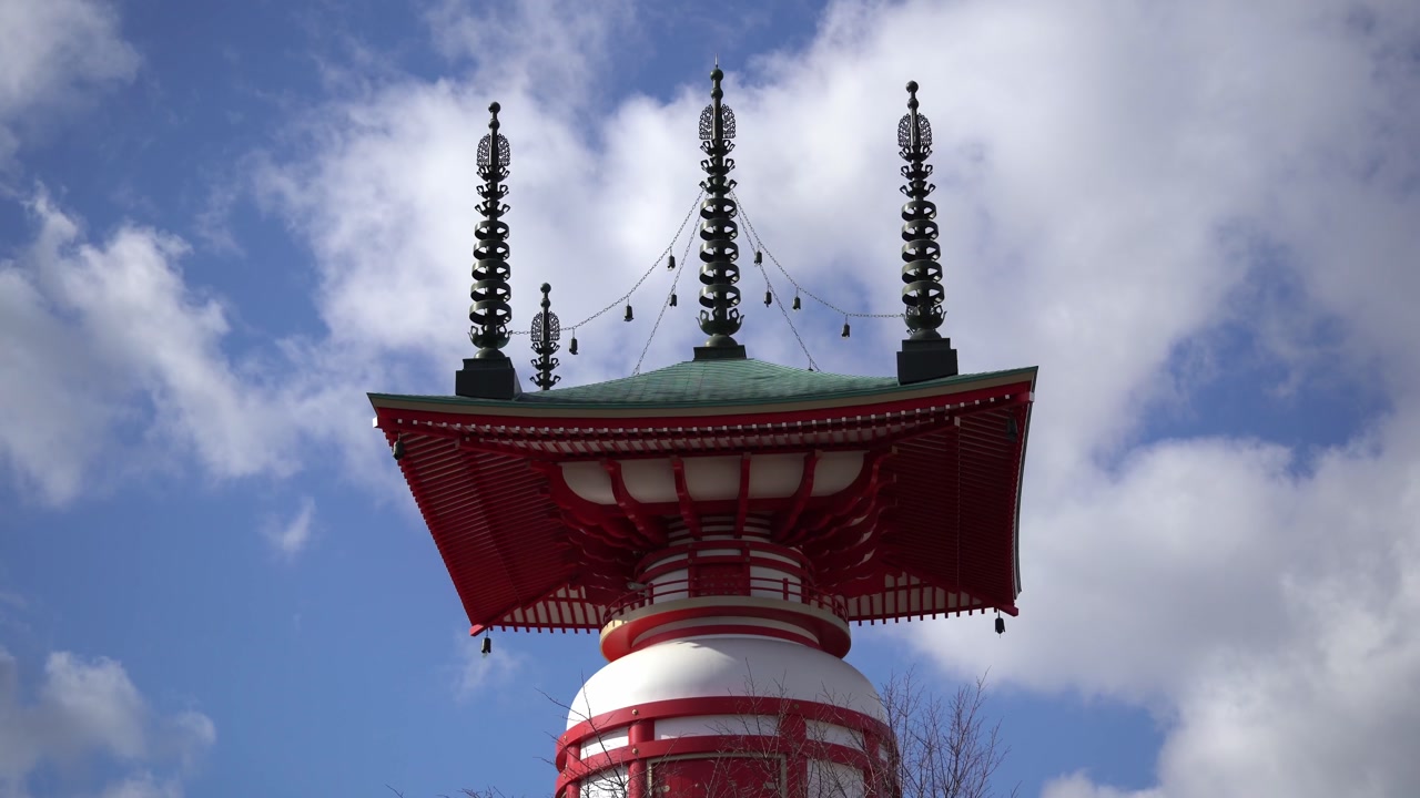 The Red Kotoku-in Yugi Pagoda in Aichi Prefecture, Japan