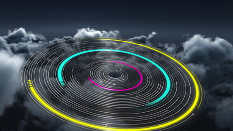 animation of scope scanning digital data processing over cloud